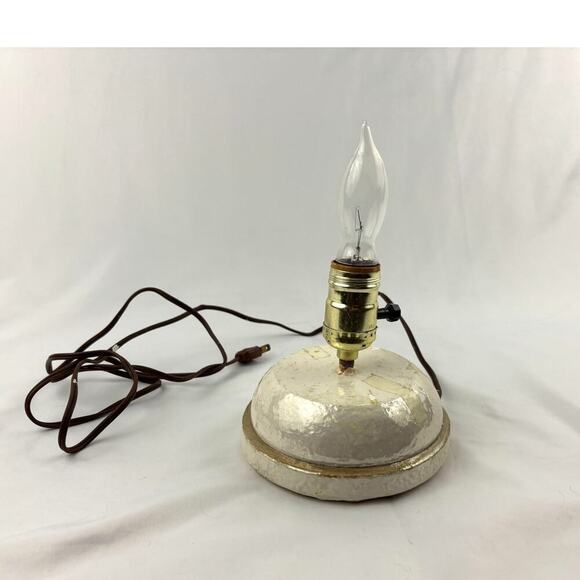 Vintage Iridescent Ceramic Handmade Table Lamp Short Base 1980's - Picture 2 of 10